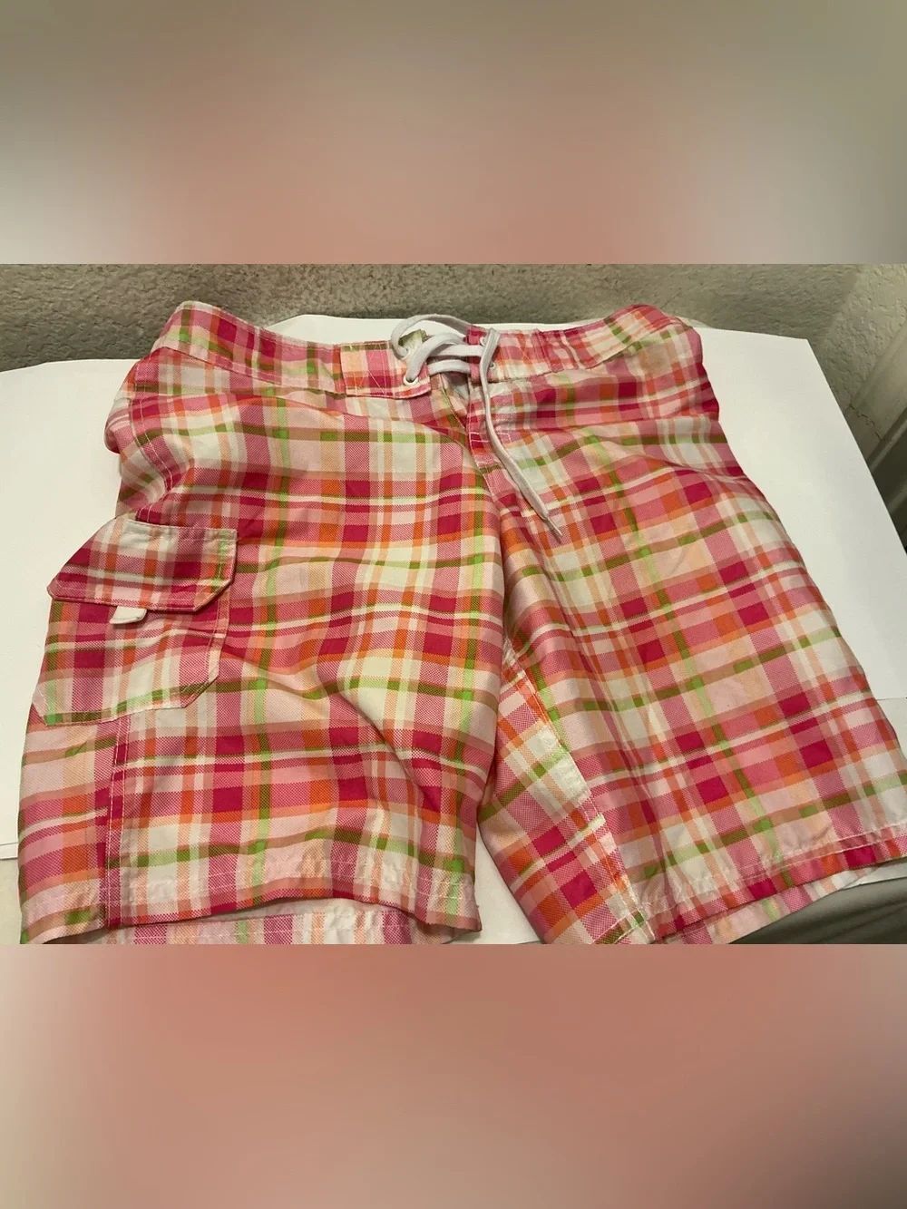 Kanu Surf Women's Active Swim Board Short size 4 pink plaid